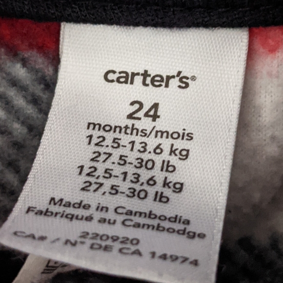 Red & black buffalo plaid zip up fleece vest - Picture 2 of 2